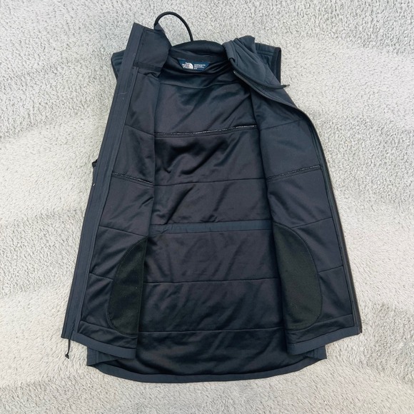 The North Face Mountain Sweatshirt Vest Women's Medium Black Hooded Softshell - Picture 3 of 10